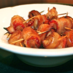 Water Chestnuts wrapped in Bacon