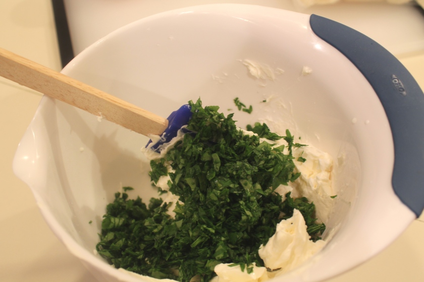 Chopped watercress w/cream cheese
