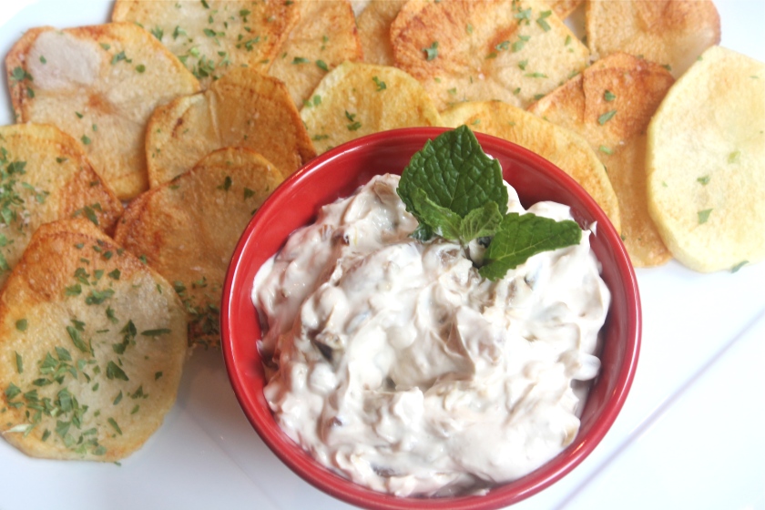 Carmelized Onion Dip with Chips