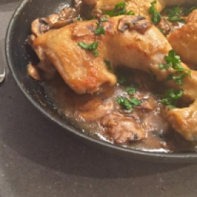 Chicken with Cognac and Mushrooms